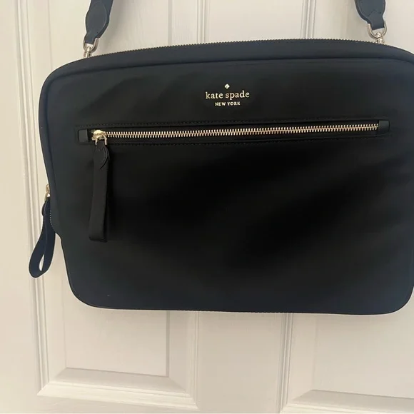 Kate Spade New York Black Nylon Laptop Crossbody Messenger Bag - Picture 1 of 8